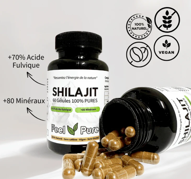 Gélules de Shilajit Pur - Lot de 60 gélules