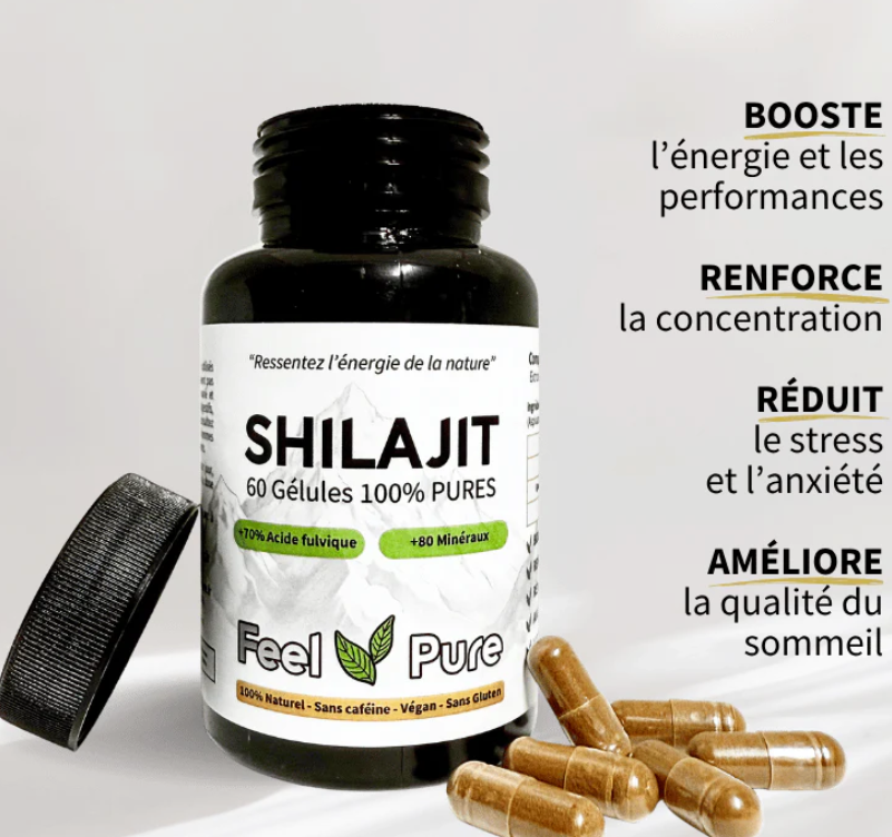 Gélules de Shilajit Pur - Lot de 60 gélules